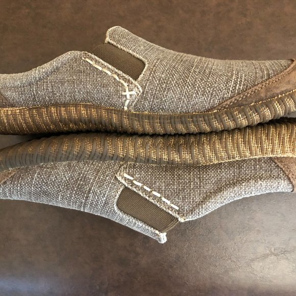 Acorn Distressed Canvas Mule Slides - Picture 2 of 5